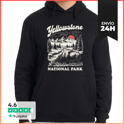 Sudadera Unisex Con Capucha Parque Nacional Yellowstone Retro - latostadora.com - Modalova