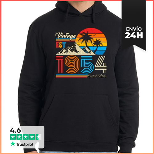 Sudadera Unisex Con Capucha Vintage 1954 Estilo Retro Palmeras - latostadora.com - Modalova