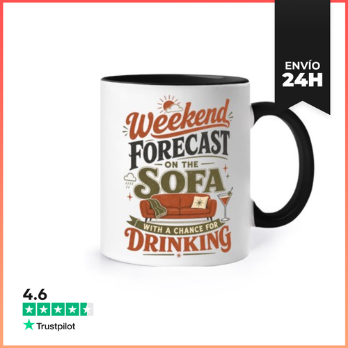 Taza De Colores Weekend Forecast On The Sofa With Chance For - latostadora.com - Modalova