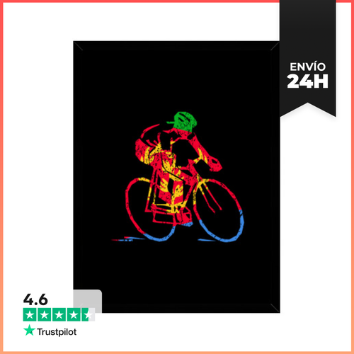 Cuadro Con Marco Vertical Ciclista Eritreo Carrera De Ruta - latostadora.com - Modalova