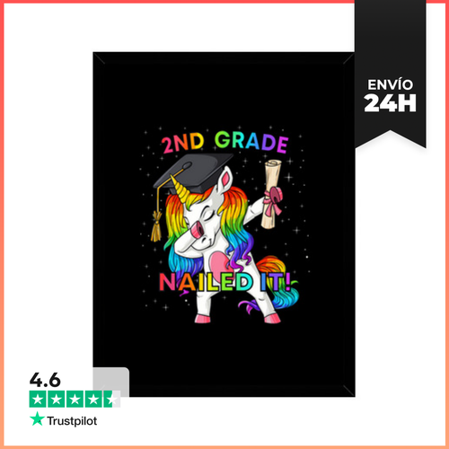 Cuadro Con Marco Vertical Unicornio Dabbing Segundo Grado Lo - latostadora.com - Modalova