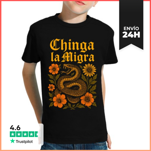 Camiseta Clásica Para Niños Chinga La Migra Serpiente Rebelde - latostadora.com - Modalova