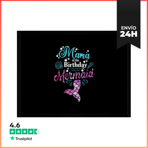 Cuadro Con Marco Horizontal Mamá De La Sirena De Cumpleaños - latostadora.com - Modalova