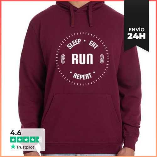 Sudadera Unisex Con Capucha Dormir Comer Correr Repetir - latostadora.com - Modalova