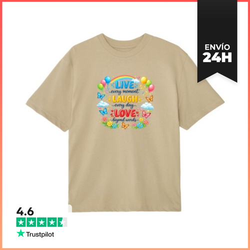 Camiseta Oversize Vivir Reír Amar Más Allá De Las Palabras - latostadora.com - Modalova
