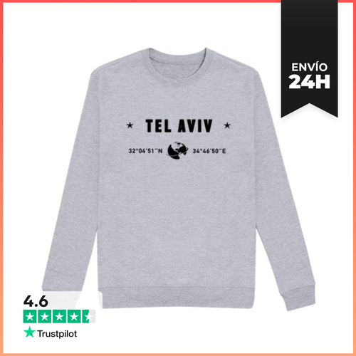 Sudadera Unisex Tel Aviv Coordenadas GPS Estilo Urbano - latostadora.com - Modalova