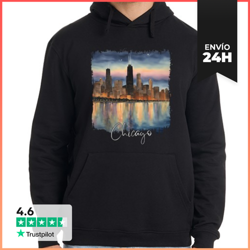 Sudadera Unisex Con Capucha Acuarela De Chicago, Chicago EEUU - latostadora.com - Modalova