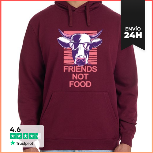 Sudadera Unisex Con Capucha Amigos No Comida Vegana O Vegetariana - latostadora.com - Modalova