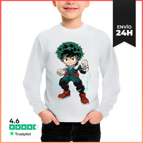Camiseta Manga Larga Para Niños Deku LaTostadora - latostadora.com - Modalova