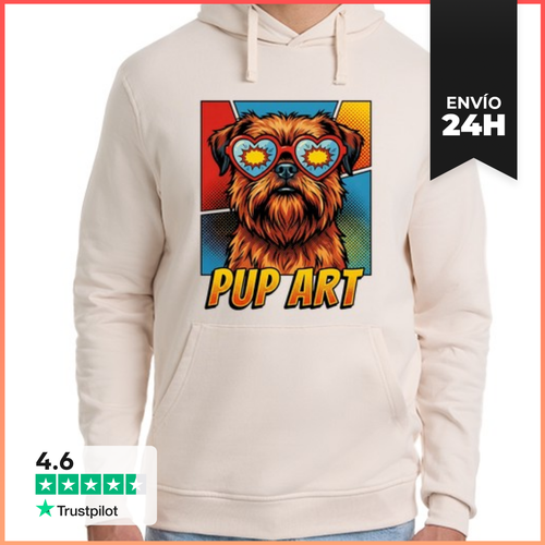 Sudadera Unisex Con Capucha Perro Retro Brussels Griffon Pop Art - latostadora.com - Modalova