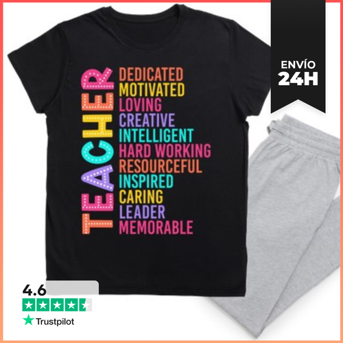 Pijama TEACHER DEDICATED MOTIVATED LOVING LaTostadora - latostadora.com - Modalova