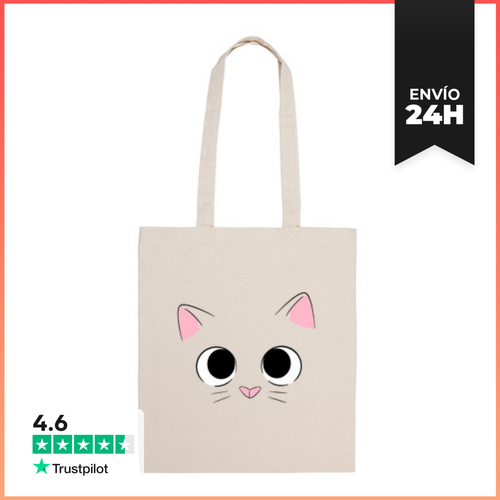 Bolsa De Tela Cat Face LaTostadora - latostadora.com - Modalova