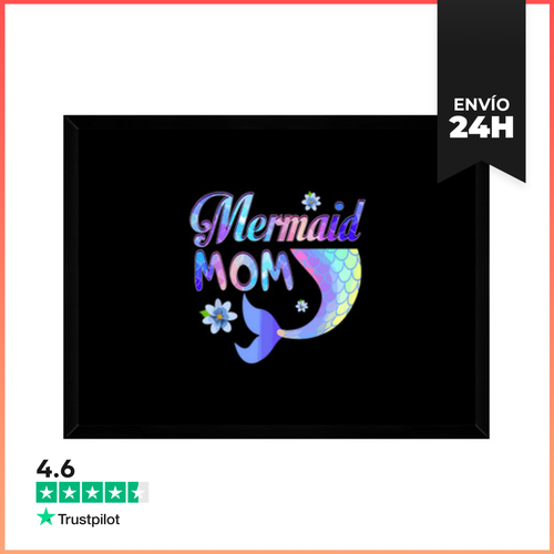 Cuadro Con Marco Horizontal Mamá Sirena Divertida Madre Sirena - latostadora.com - Modalova