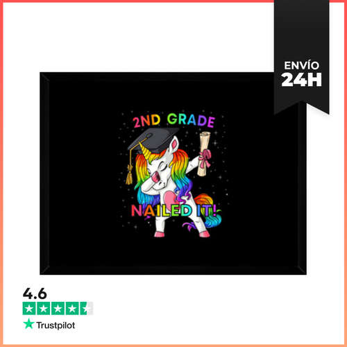 Cuadro Con Marco Horizontal Unicornio Dabbing Segundo Grado Lo - latostadora.com - Modalova