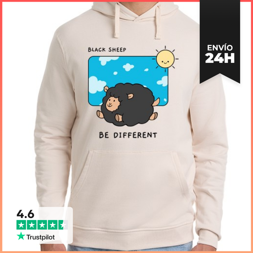 Sudadera Unisex Con Capucha Black Sheep - Be Different - latostadora.com - Modalova