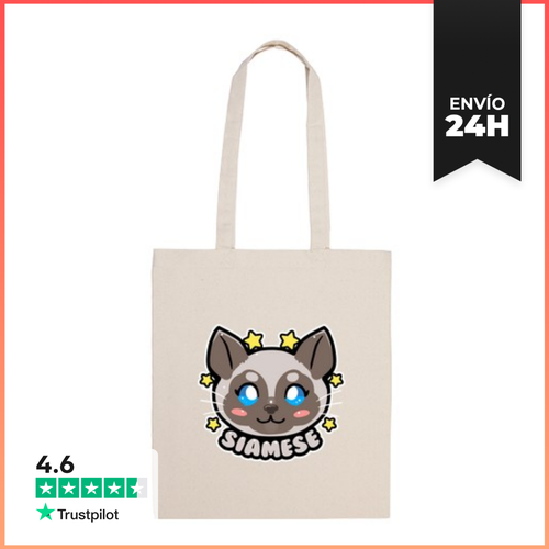 Bolsa De Tela Cara Del Gato Siamés De Kawaii Chibi - La Bolsa De - latostadora.com - Modalova