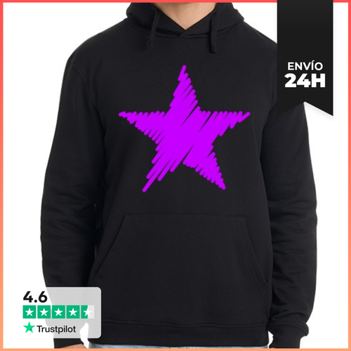 Sudadera Unisex Con Capucha Estrella Morada Trazos LaTostadora - latostadora.com - Modalova