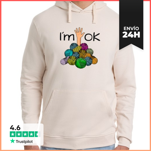 Sudadera Unisex Con Capucha Estoy Bien Crochet Y Tejido Hilo - latostadora.com - Modalova
