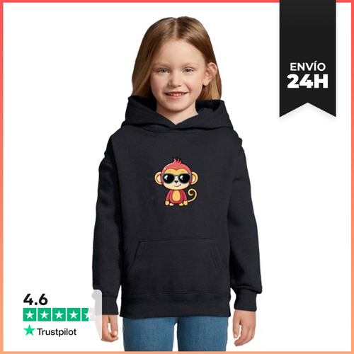 Sudadera Para Niños Con Capucha Singe Elegante Salpicadura Gafas - latostadora.com - Modalova