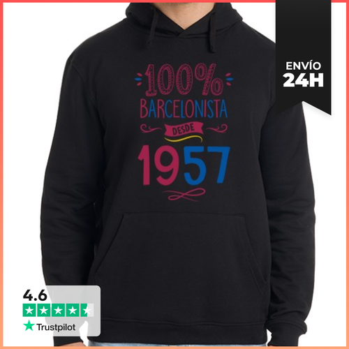Sudadera Unisex Con Capucha 100% Barcelonista Desde 1957 - latostadora.com - Modalova