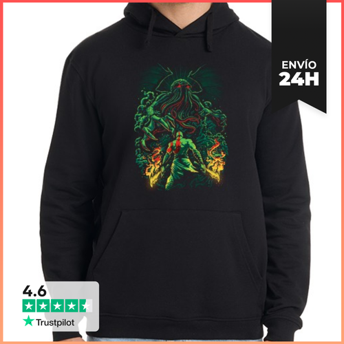Sudadera Unisex Con Capucha Cthulhu Vs Kratos LaTostadora - latostadora.com - Modalova