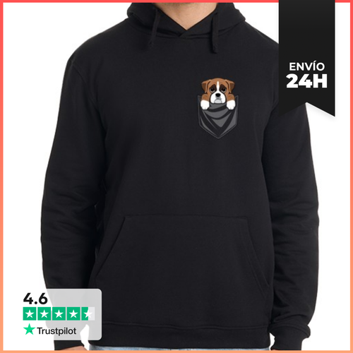 Sudadera Unisex Con Capucha Perro Boxer Bolsillo LaTostadora - latostadora.com - Modalova