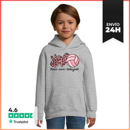 Sudadera Para Niños Con Capucha Voleibol Paz Amor Voleibol - latostadora.com - Modalova