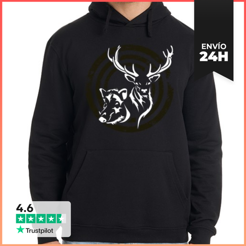 Sudadera Unisex Con Capucha Ciervo Y Jabali LaTostadora - latostadora.com - Modalova