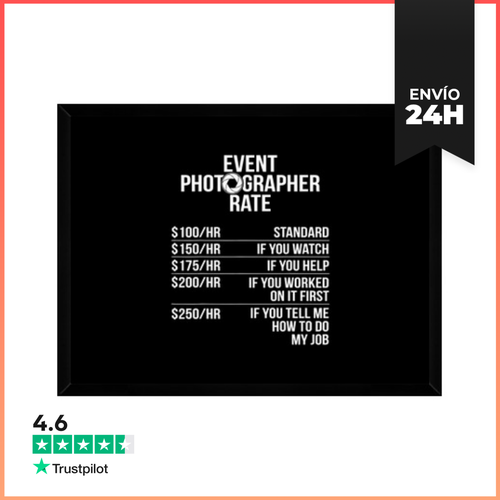 Cuadro Con Marco Horizontal Fotógrafo De Eventos Personal De - latostadora.com - Modalova