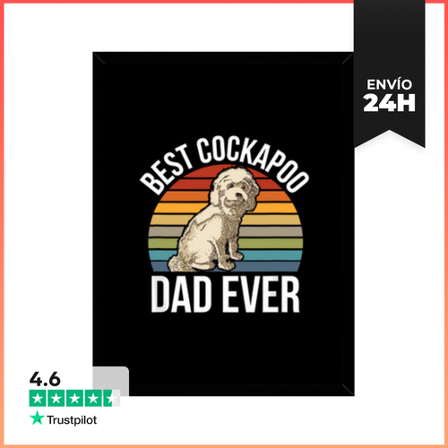 Cuadro Con Marco Vertical Mejor Papá De Cockapoo De Todos Los - latostadora.com - Modalova