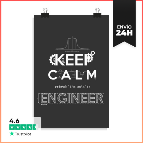 Póster Vertical KEEP CALM, I'M AN ENGINEER LaTostadora - latostadora.com - Modalova