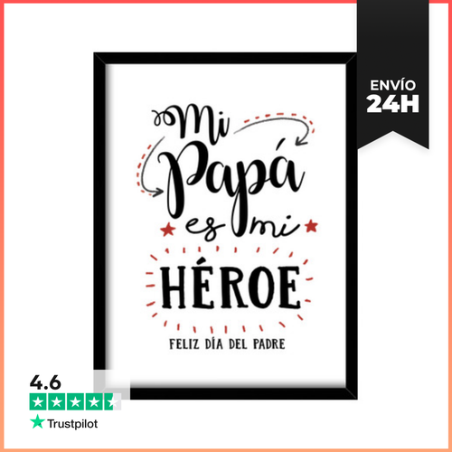 Cuadro Con Marco Vertical Mi Papa Es Mi Heroe LaTostadora - latostadora.com - Modalova