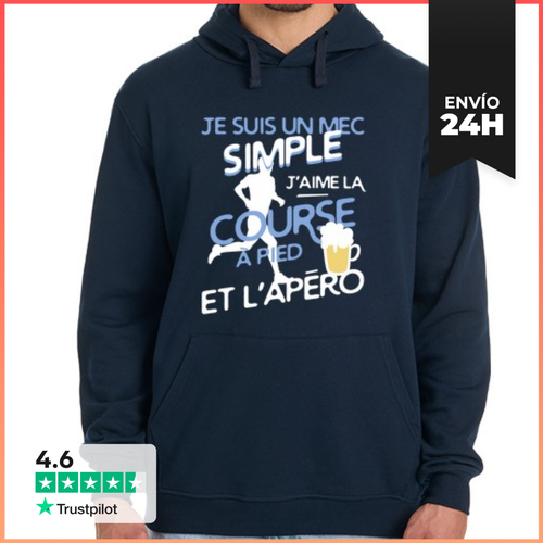 Sudadera Unisex Con Capucha Un Chico Simple - Corriendo - latostadora.com - Modalova