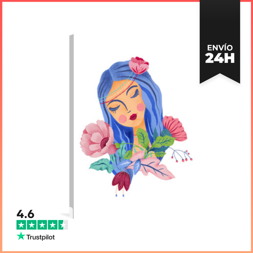 Lienzo Vertical Mujer Con Pelo Azul LaTostadora - latostadora.com - Modalova