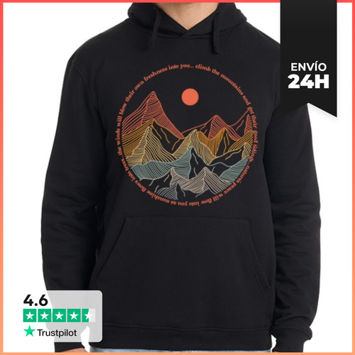 Sudadera Unisex Con Capucha MONTAÑAS RETRO PUESTA DE SOL - latostadora.com - Modalova