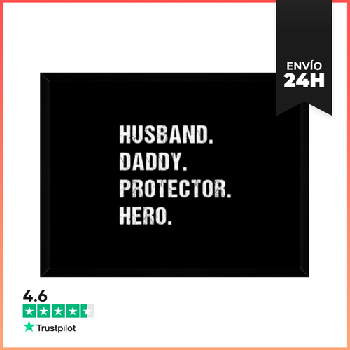 Cuadro Con Marco Horizontal Esposo Papá Protector Héroe - latostadora.com - Modalova