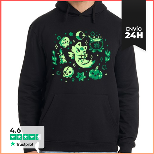 Sudadera Unisex Con Capucha Vibras De Halloween Verdes - Sudadera - latostadora.com - Modalova