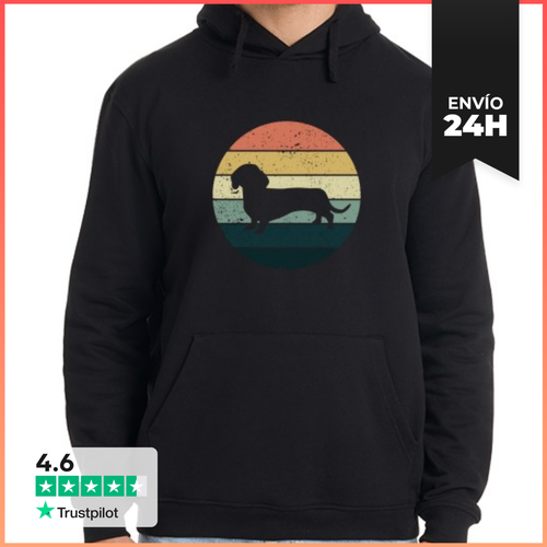Sudadera Unisex Con Capucha Perros Salchicha Retro Teckel - latostadora.com - Modalova