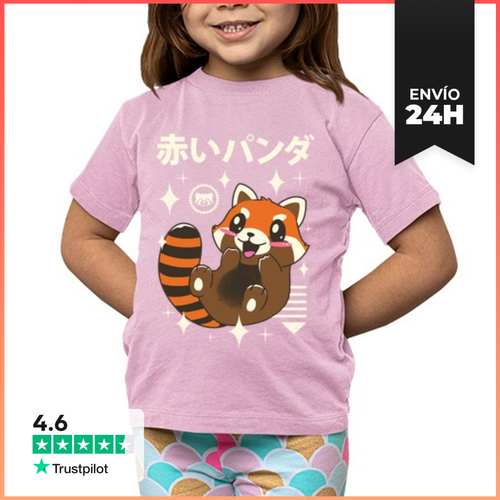 Camiseta Clásica Para Niños Panda Rojo Kawaii LaTostadora - latostadora.com - Modalova
