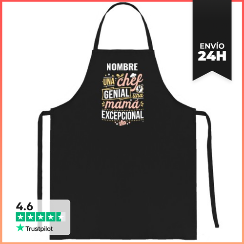 Delantal NOMBRE Chef Genial Mamá Excepcional Regalos Día De La - latostadora.com - Modalova