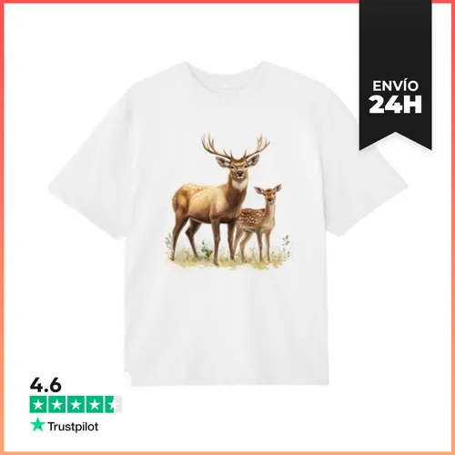 Camiseta Oversize Ciervo Real, Su Cierva, Su Cervatillo, Bosque - latostadora.com - Modalova