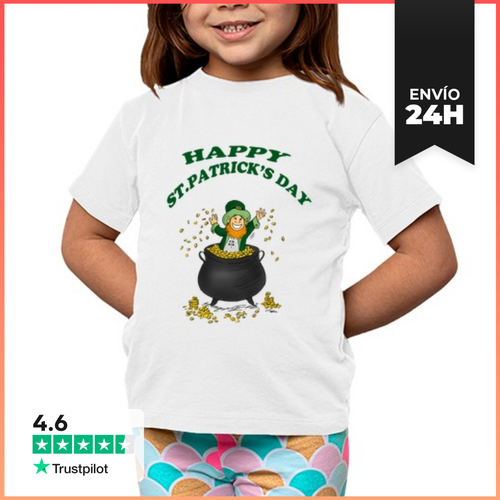 Camiseta Clásica Para Niños Leprechaun Olla De Oro San Patricio - latostadora.com - Modalova