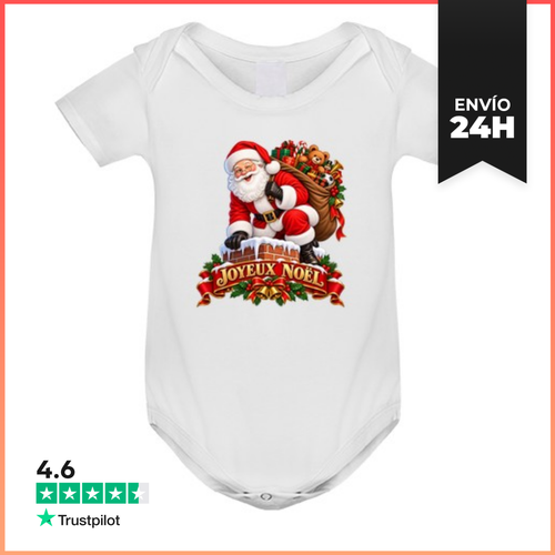Body Bebé Papá Noel Desciende Por La Chimenea. Feliz Navidad - latostadora.com - Modalova