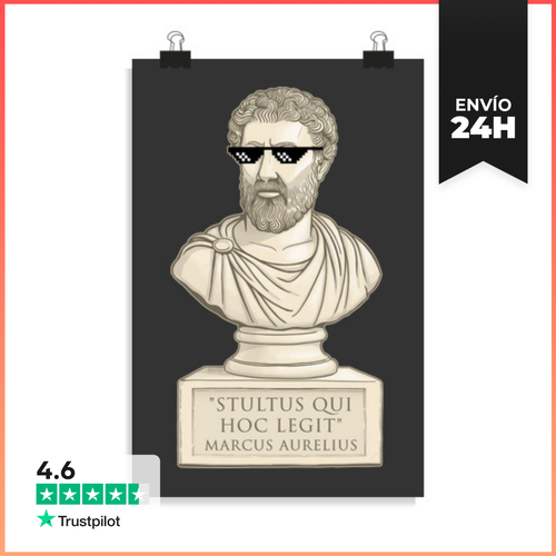 Póster Vertical Marco Aurelio El Estoico Cachondo LaTostadora - latostadora.com - Modalova