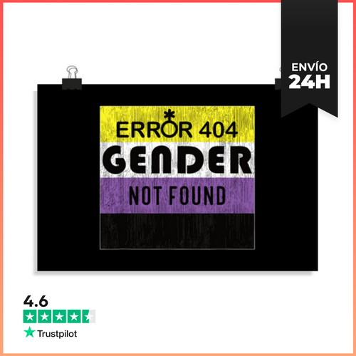 Póster Horizontal Error 404 Género No Encontrado Para No - latostadora.com - Modalova
