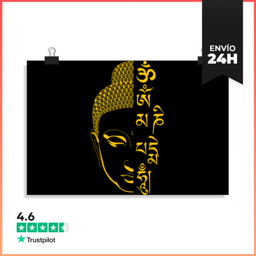 Póster Horizontal Buda Om Mani Padme Hum Mantra LaTostadora - latostadora.com - Modalova