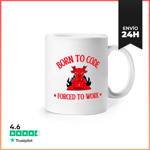 Taza Nacido Para Codificar Obligado A Trabaj LaTostadora - latostadora.com - Modalova