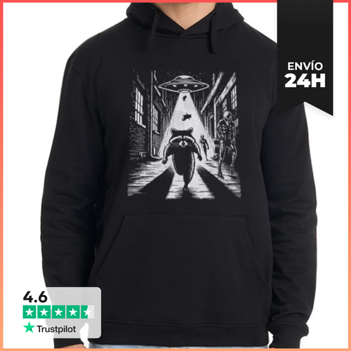 Sudadera Unisex Con Capucha Abducción De Mapache Alienígena - latostadora.com - Modalova