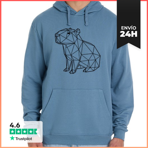 Sudadera Unisex Con Capucha Capibara Sentada Líneas Negras Estilo - latostadora.com - Modalova
