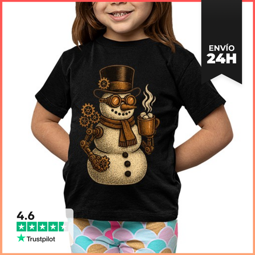 Camiseta Clásica Para Niños Muñeco De Nieve Steampunk Robot - latostadora.com - Modalova